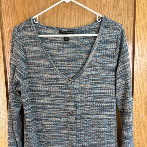 A Pea In The Pod Maternity Sweater Dress Size Large Gray Green - Picture 6 of 11